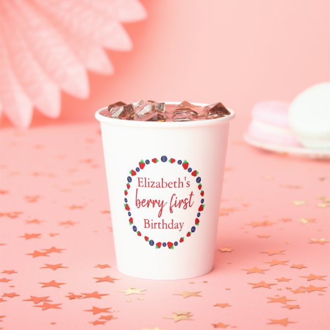 Berry First Birthday Paper Cups (Insitu)