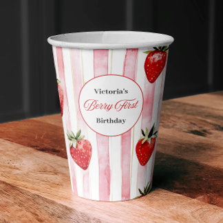Berry First Birthday Paper Cups