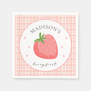 Berry First Birthday Paper Napkin Strawberry Party