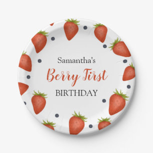 Berry First Birthday Paper Plate