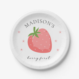 Berry First Birthday Paper Plates Strawberry Party