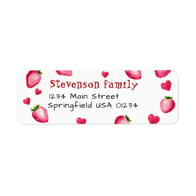 Berry First Birthday Party Coeurs fraises (Devant)