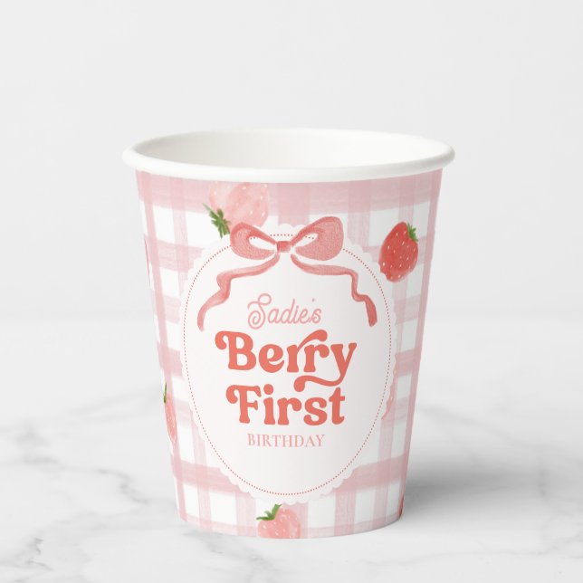Berry First Birthday Party Cup (Front)