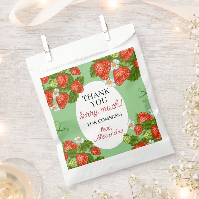 Berry First Birthday Party Favour Favour Bag (Clipped)