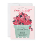 Berry First Birthday Party Invitation fraise