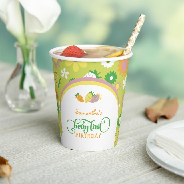 Berry First Birthday Party Paper Cups (Insitu)