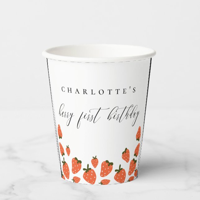 Berry First Birthday Party Paper Cups (Front)