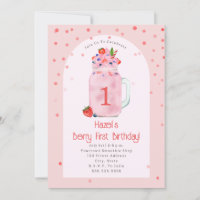 Berry First Birthday Party Smoothie Pink