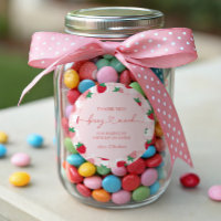 Berry First Birthday Round Sticker Labels
