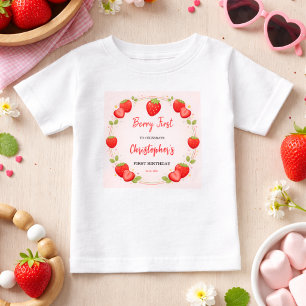 Berry First Birthday Strawberry 1st Birthday Baby T-Shirt