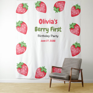Berry First Birthday Strawberry 1st Birthday  Tapestry