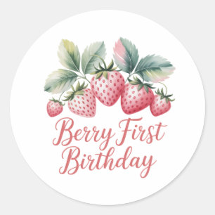 Berry First Birthday Strawberry One Sweet Berry Classic Round Sticker