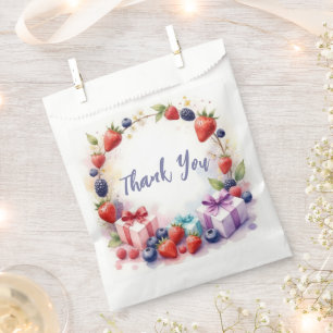 Berry First Birthday Strawberry Party - Thank you Favour Bag