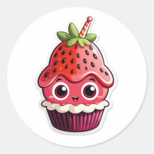 Berry First Birthday – Strawberry Sweet Celebratio Classic Round Sticker