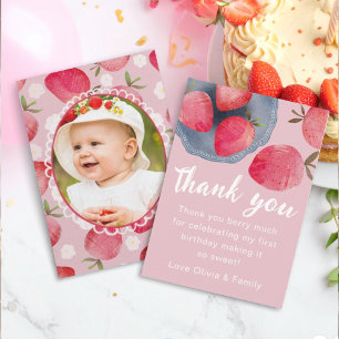 Berry First Birthday Thank You Card