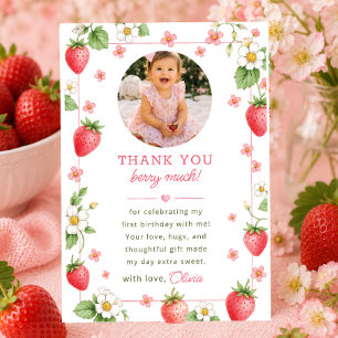 Berry First Birthday Thank You Card