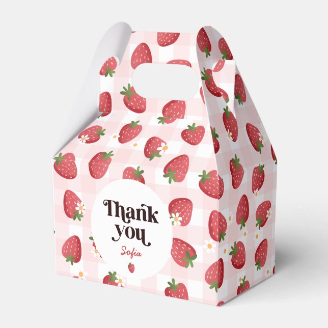 Berry First Birthday Thank You Favor Box (Front Side)
