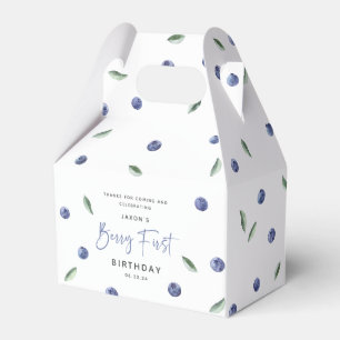 'Berry First' Blueberry 1st Birthday Party Favor Box
