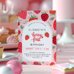 Berry First Cute 1st Birthday Strawberry Photo Invitation<br><div class="desc">Berry First Cute 1st Birthday Strawberry Photo Invitations.</div>