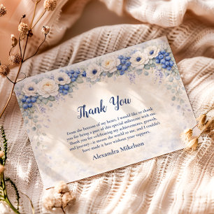 Berry First Garden Floral 1st Birthday Thank You Card