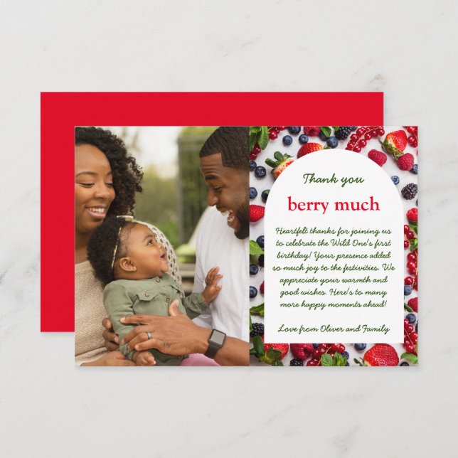 Berry first photo  thank you card (Front/Back)