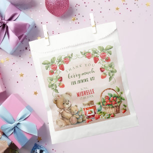 Berry First Strawberry and Bear Birthday Favour Bag
