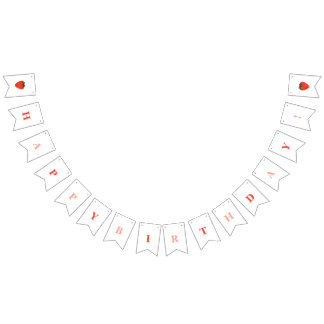 Berry First Strawberry Birthday  Bunting Flags