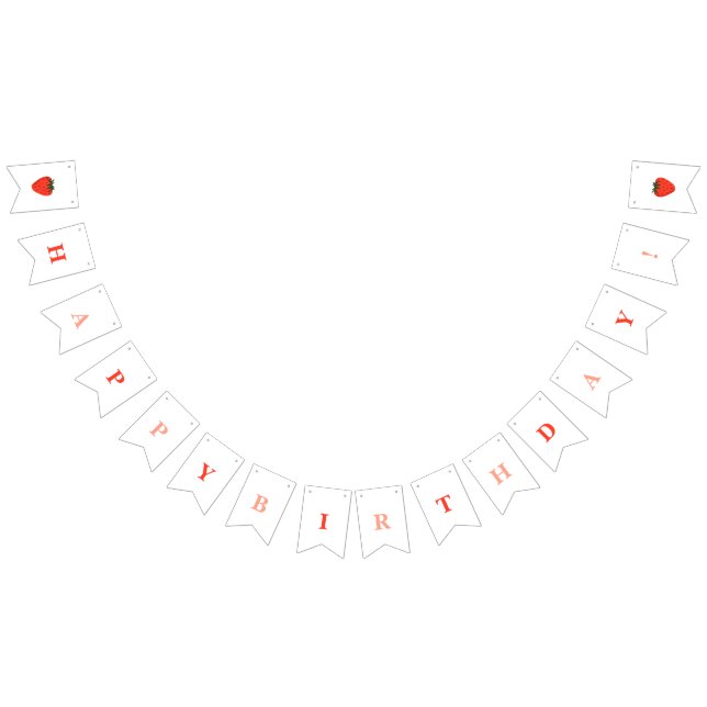 Berry First Strawberry Birthday  Bunting Flags (All)