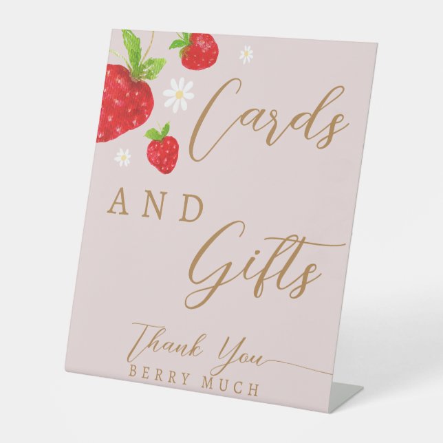 Berry First Strawberry Birthday Cards Gifts Sign   (Front)