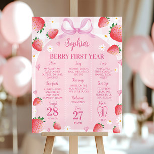 Berry First Strawberry Birthday Milestone Sign