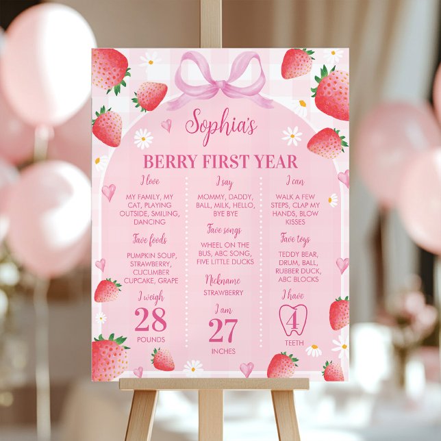 Berry First Strawberry Birthday Milestone Sign (Creator Uploaded)
