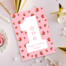 Berry First Strawberry Bonne carte d'anniversaire