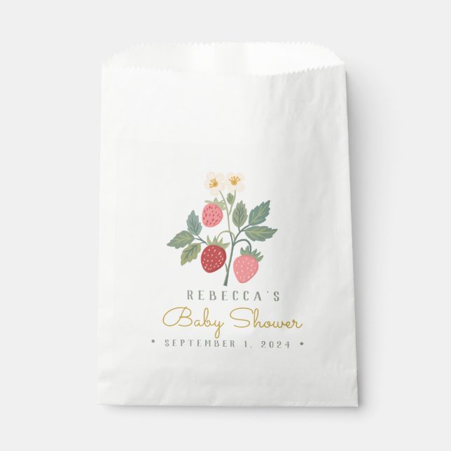 Berry First Strawberry Bouquet Favour Bag (Front)