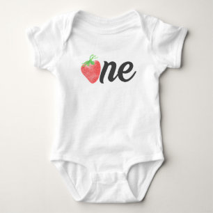 Berry First Strawberry ONE Girl's 1st Birthday Baby Bodysuit