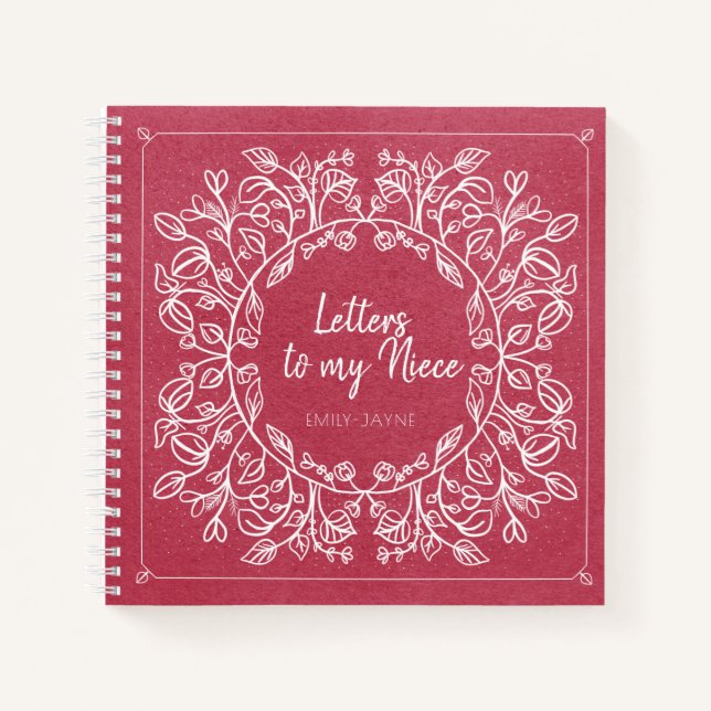 Berry Floral Letters to My Niece Keepsake Journal (Front)