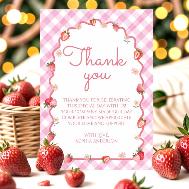 Berry fraise Premier Carte de remerciements (Créateur téléchargé)