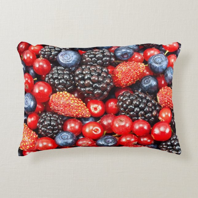 Berry-Fresh Background Mosaic Accent Pillow (Front)