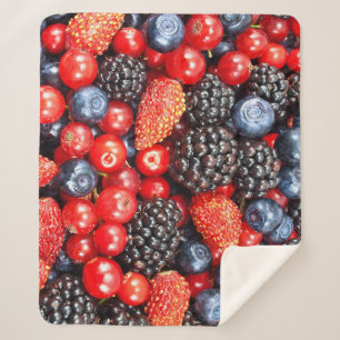 Berry-Fresh Background Mosaic Sherpa Blanket