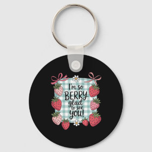 Berry Glad To See Teacher Cute Strawberry Back To Keychain
