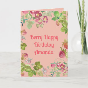 Berry Happy Strawberry Birthday Card