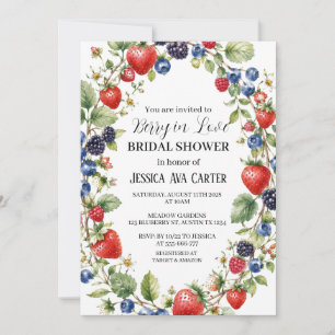 Berry in Love Berries Blueberry Bridal Shower  Invitation