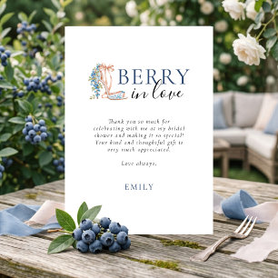 Berry In Love Blueberry Bridal Shower Thankyou Card