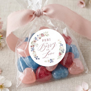 Berry in Love Bridal Shower Wild Berries & Flowers Classic Round Sticker