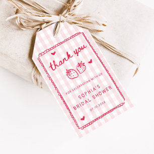 Berry in Love Strawberry Bridal Shower Gift Tags
