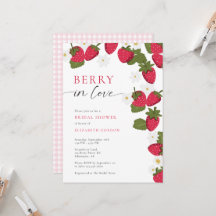 Berry in Love Strawberry Bridal Shower Gingham