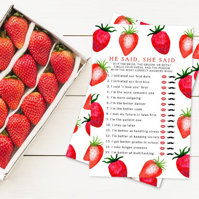 Berry In Love Strawberry Bridal Shower Guess Who (Creator Uploaded)