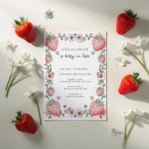 Berry in Love Strawberry Bridal Shower Invitation