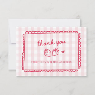 Berry in Love Strawberry Bridal Shower Thank You Card