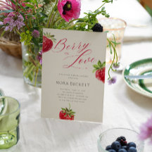 Berry in Love Watercolor Strawberry Bridal Shower