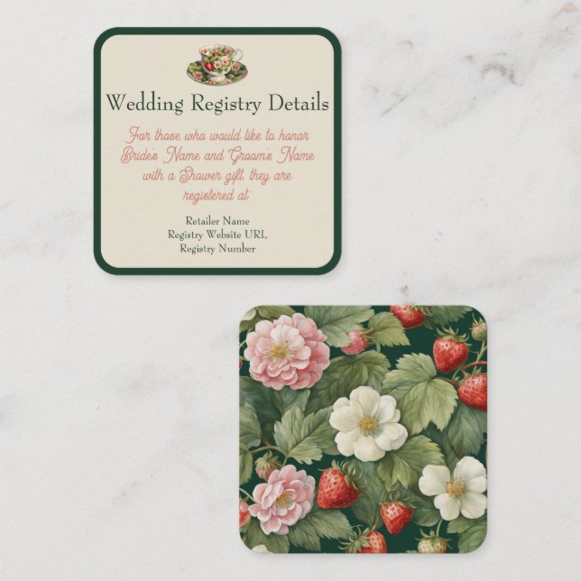 Berry in Love: wedding Registry Enclosure Card (Front/Back)